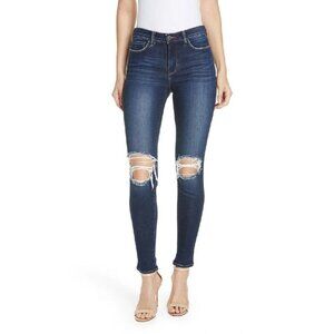 L'AGENCE 27 Margot Ripped Skinny Jeans In Baltic Destruct